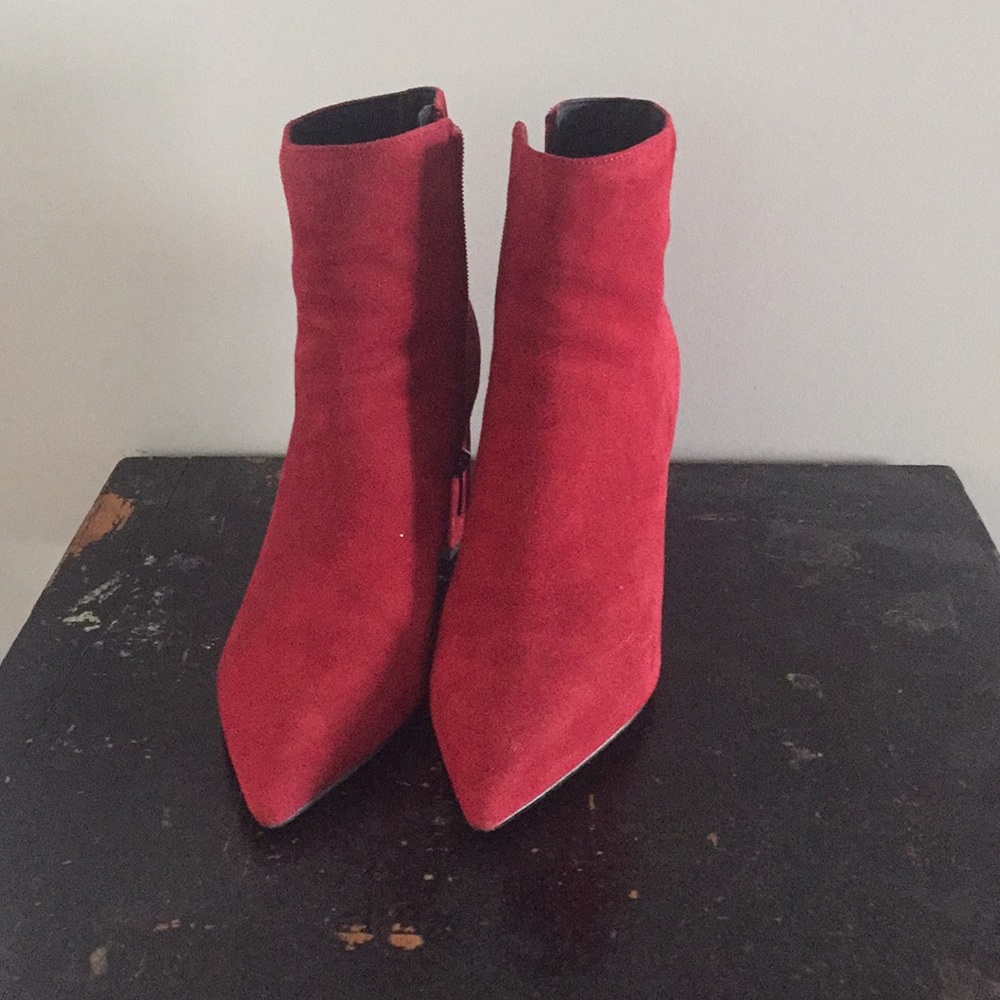Red Suede ankle boots